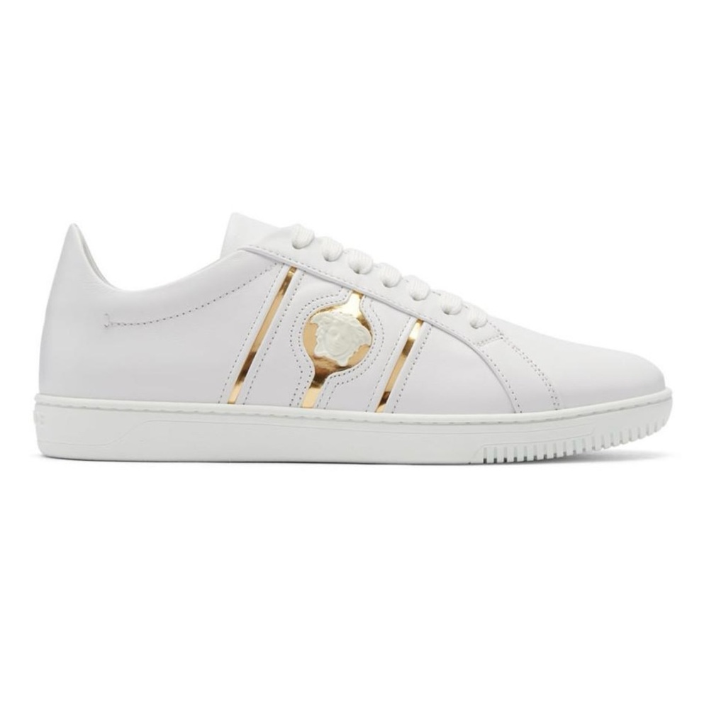 Versace White and Gold Women's Sneakers